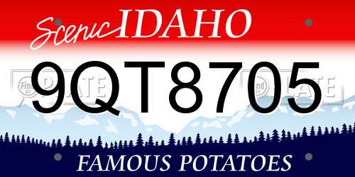 9QT8705 Idaho License Plate