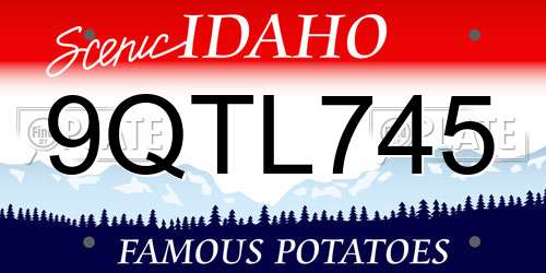 9QTL745 Idaho License Plate