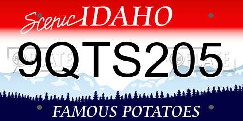 9QTS205 Idaho License Plate