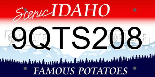 9QTS208 Idaho License Plate