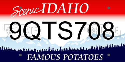 9QTS708 Idaho License Plate