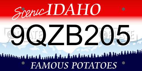 9QZB205 Idaho License Plate