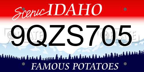 9QZS705 Idaho License Plate