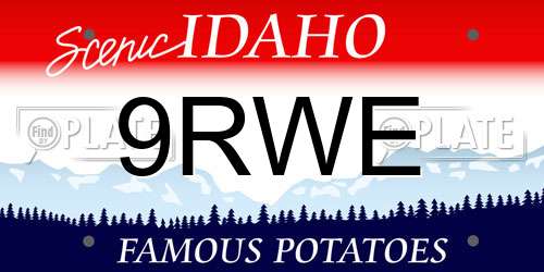 9RWE Idaho License Plate