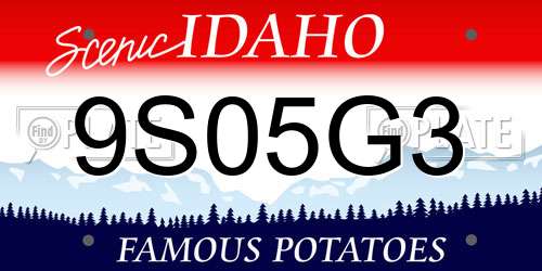 9S05G3 Idaho License Plate