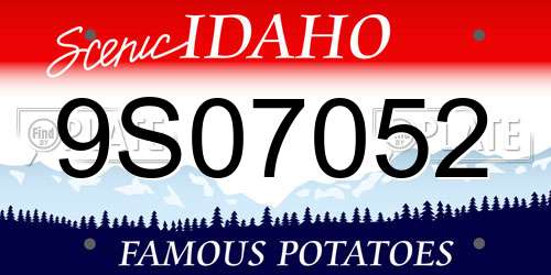 9S07052 Idaho License Plate
