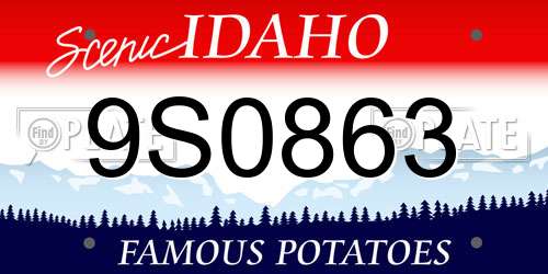 9S0863 Idaho License Plate