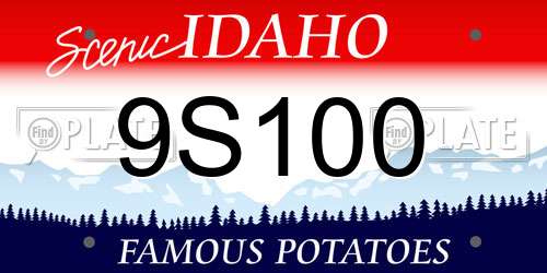 9S100 Idaho License Plate