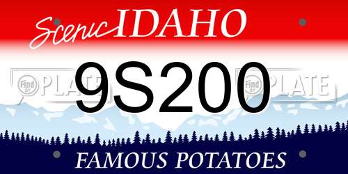 9S200 Idaho License Plate