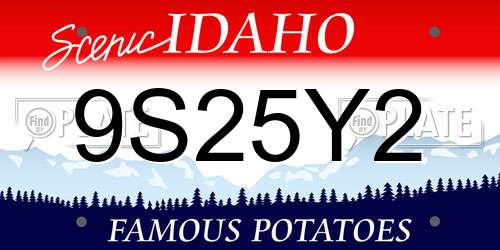 9S25Y2 Idaho License Plate