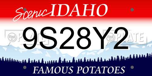 9S28Y2 Idaho License Plate