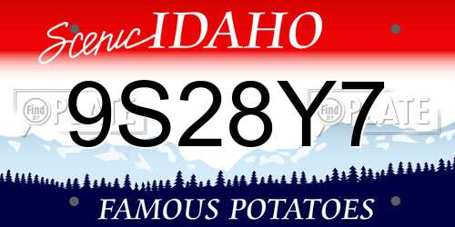 9S28Y7 Idaho License Plate