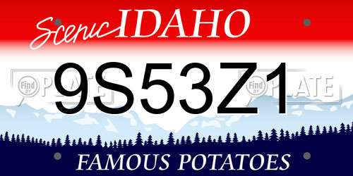 9S53Z1 Idaho License Plate