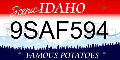 9SAF594 Idaho License Plate