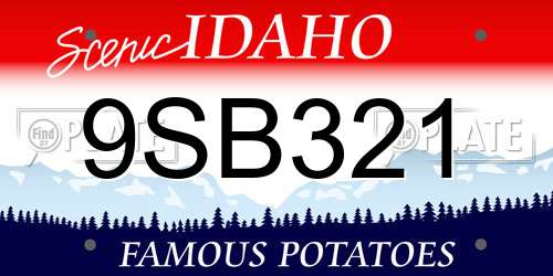 9SB321 Idaho License Plate