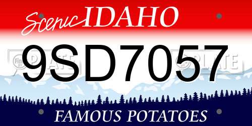 9SD7057 Idaho License Plate