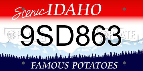9SD863 Idaho License Plate