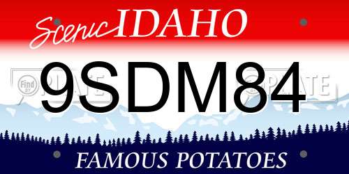 9SDM84 Idaho License Plate
