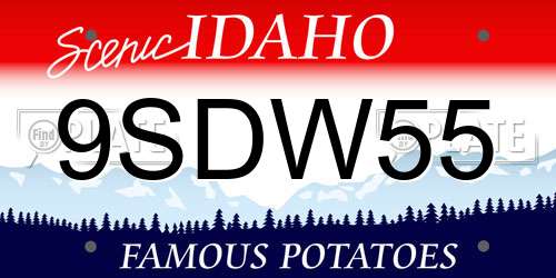 9SDW55 Idaho License Plate