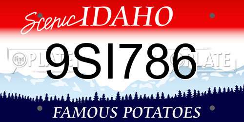 9SI786 Idaho License Plate