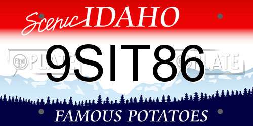 9SIT86 Idaho License Plate