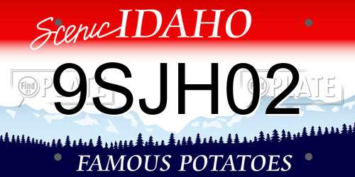 9SJH02 Idaho License Plate