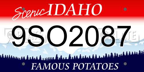 9SO2087 Idaho License Plate