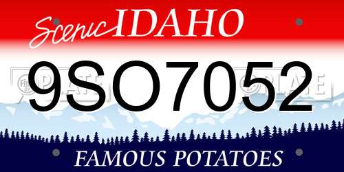9SO7052 Idaho License Plate