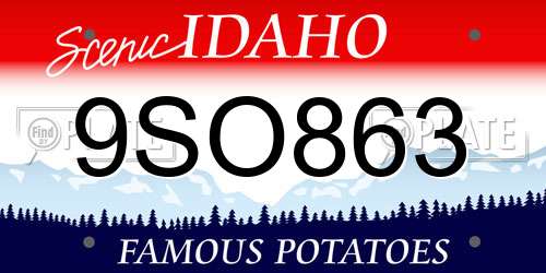 9SO863 Idaho License Plate