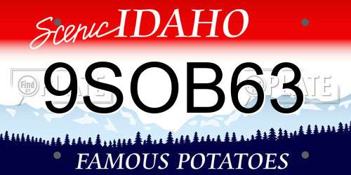 9SOB63 Idaho License Plate