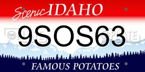 9SOS63 Idaho License Plate