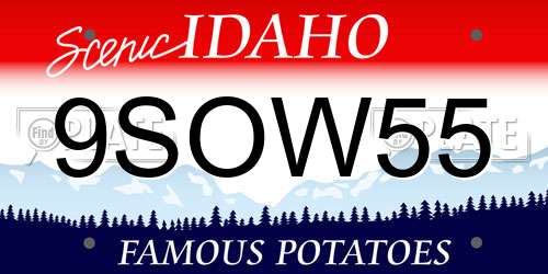 9SOW55 Idaho License Plate