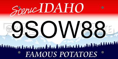 9SOW88 Idaho License Plate