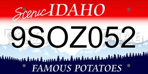 9SOZ052 Idaho License Plate