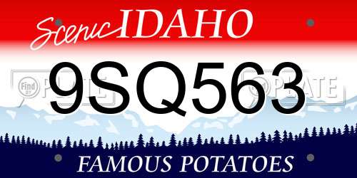 9SQ563 Idaho License Plate