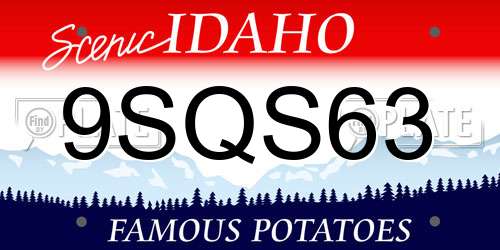 9SQS63 Idaho License Plate