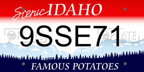 9SSE71 Idaho License Plate