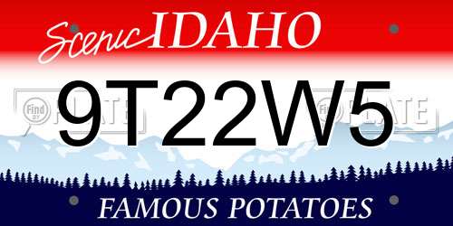 9T22W5 Idaho License Plate