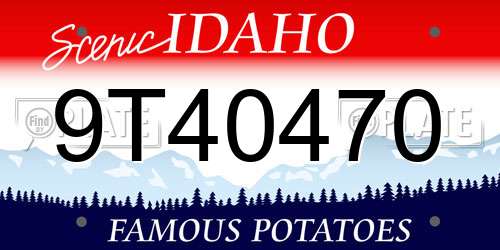 9T40470 Idaho License Plate