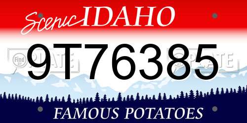 9T76385 Idaho License Plate