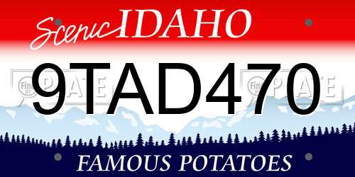 9TAD470 Idaho License Plate
