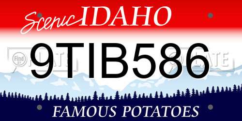 9TIB586 Idaho License Plate