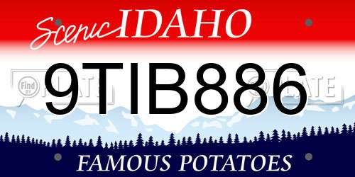 9TIB886 Idaho License Plate