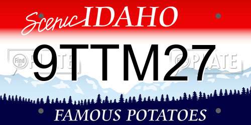 9TTM27 Idaho License Plate