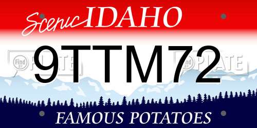 9TTM72 Idaho License Plate