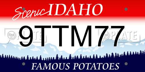 9TTM77 Idaho License Plate