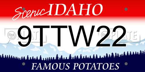 9TTW22 Idaho License Plate