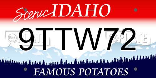 9TTW72 Idaho License Plate