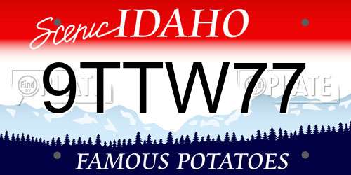 9TTW77 Idaho License Plate