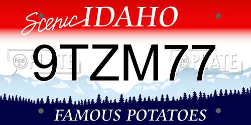 9TZM77 Idaho License Plate